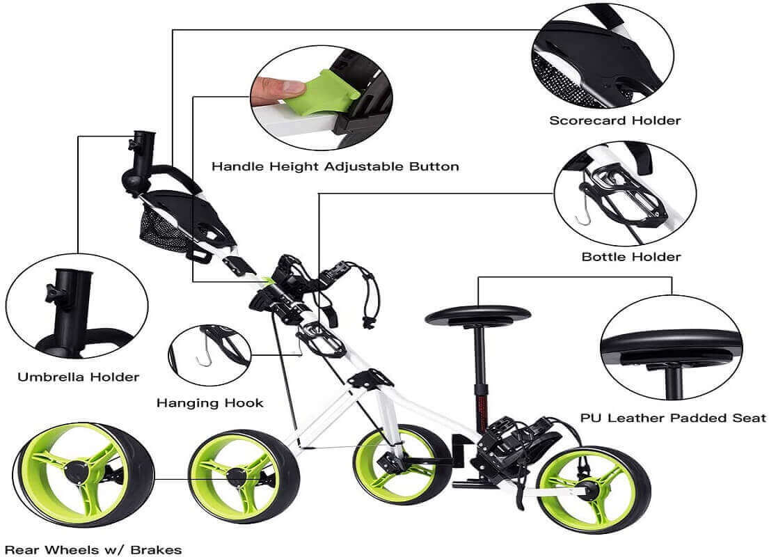 Overview of Tangkula golf push-pull cart